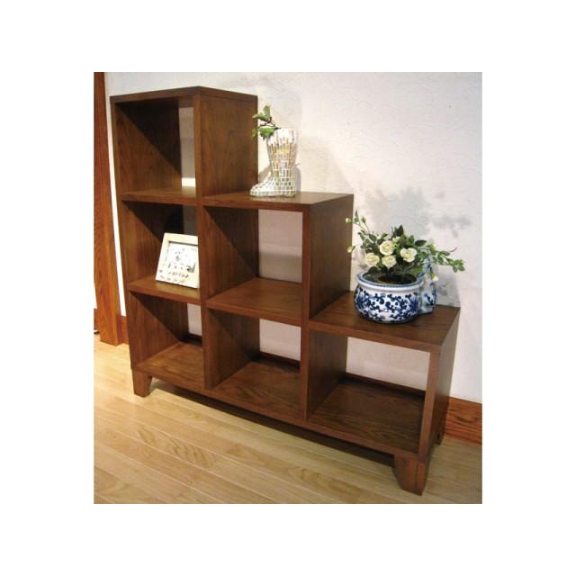 オープンシェルフL型 オープンラック 木製ラック 飾り棚 ナラ材 幅103