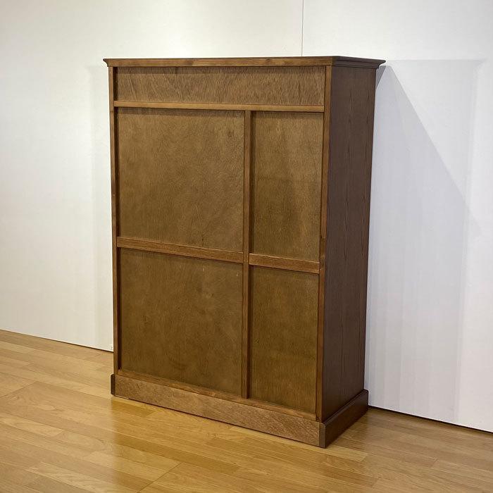値下げ！国産木製キャビネット ナラ材 展示未使用品 キャビネット ナラ無垢 日本製 国産家具 木製キャビネット クラシック