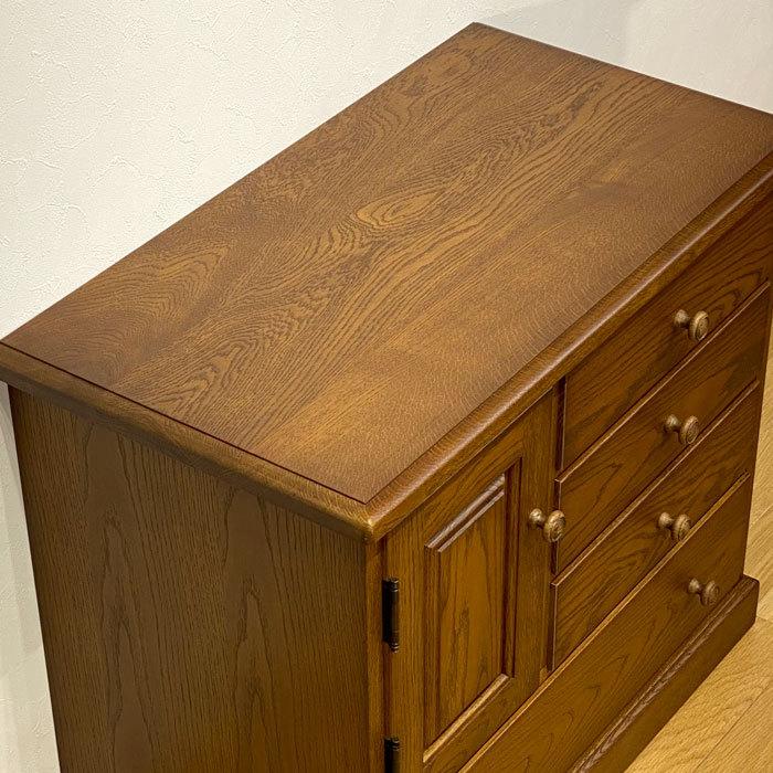 チェスト キャビネット ナラ無垢 日本製 国産家具 クラシック