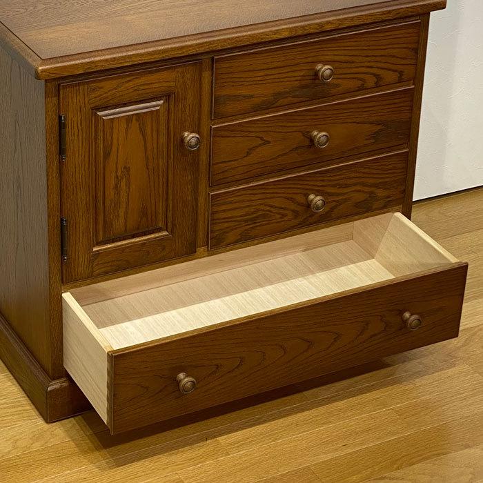 チェスト キャビネット ナラ無垢 日本製 国産家具 クラシック