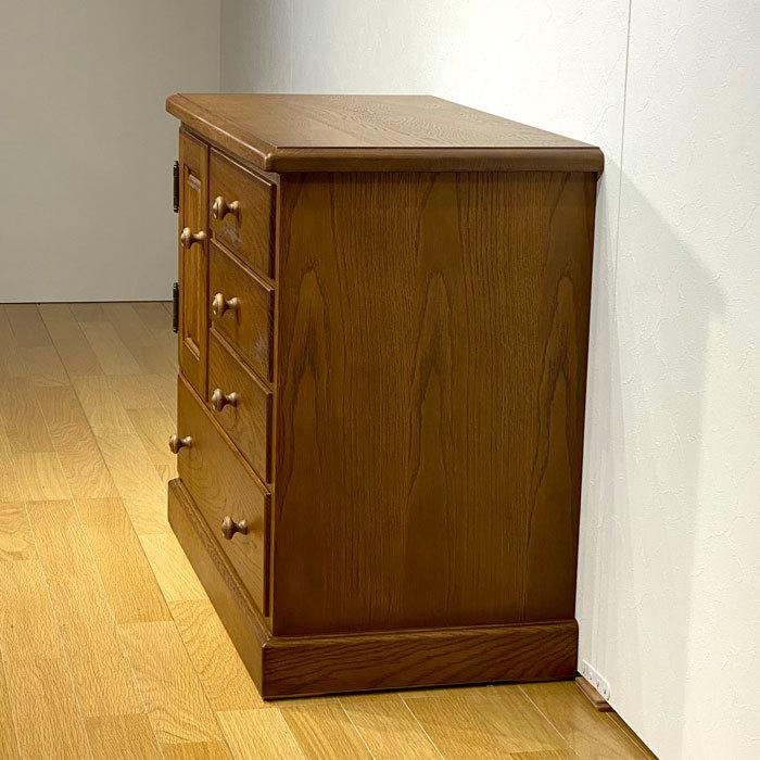 チェスト キャビネット ナラ無垢 日本製 国産家具 クラシック
