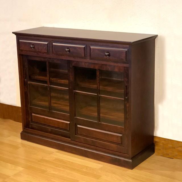 神居民芸 樺 カバ材 サイドボード ローボード キャビネット リビング