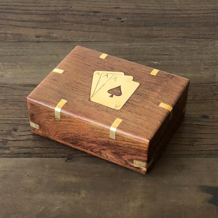 トランプ カード 箱入り 真鍮 ブラス Brass 飾り 置物 トランプケース