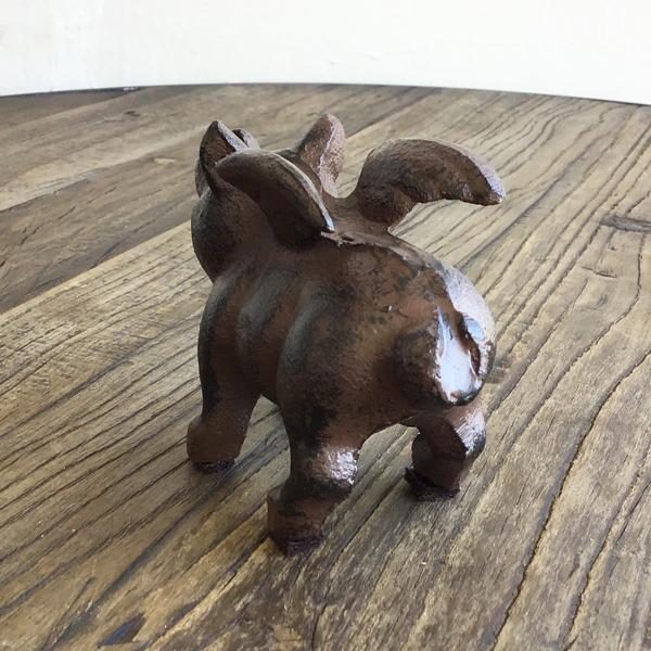 ブタ 天使 置物 ウィングピッグ 豚 天使の羽 アンティーク スモール