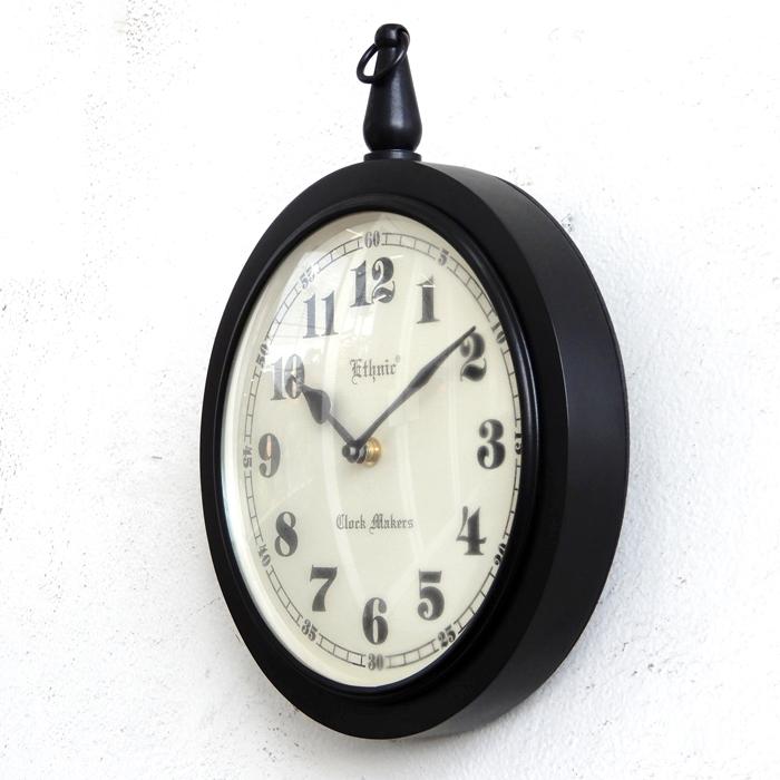 Ethnic Clock Market 壁掛け時計 掛け時計 アンティーク モダン 個性的 ヴィンテージ風 壁掛け時計 おしゃれ エスニック ブラウン ディスプレイ_1