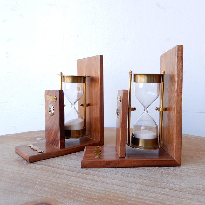 ブックエンド・砂時計 本立て 砂時計 hourglass アワーグラス