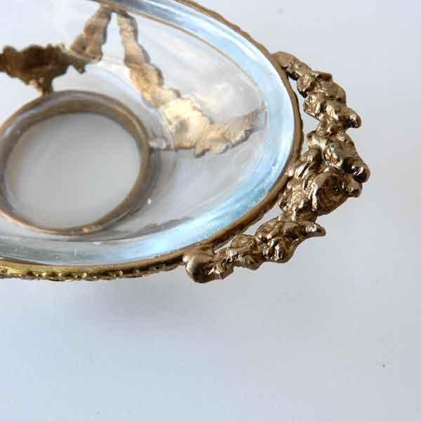 真鍮のガラスボウル ガラスケース アクセサリーケース トレイ かわいい