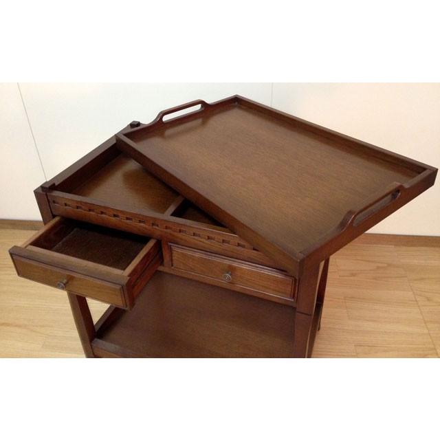 サクラの木でできた、キッチンワゴンキャスター付き　無垢材　 値下げしました サクラの木でできた、キッチンワゴンキャスター付き 無垢材 値下げしま