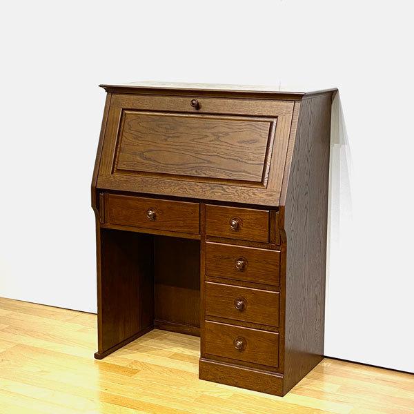 ライティングデスク アンティーク 片袖 ライティングビューロー デスク
