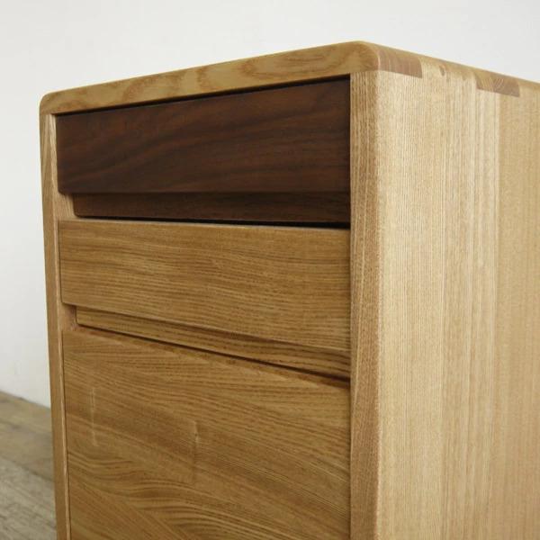 デスクワゴン サイドワゴン インワゴン 天然木 オーク タモ 無垢