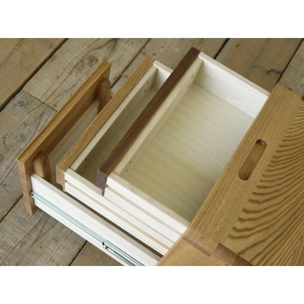 デスクワゴン サイドワゴン インワゴン 天然木 オーク タモ 無垢