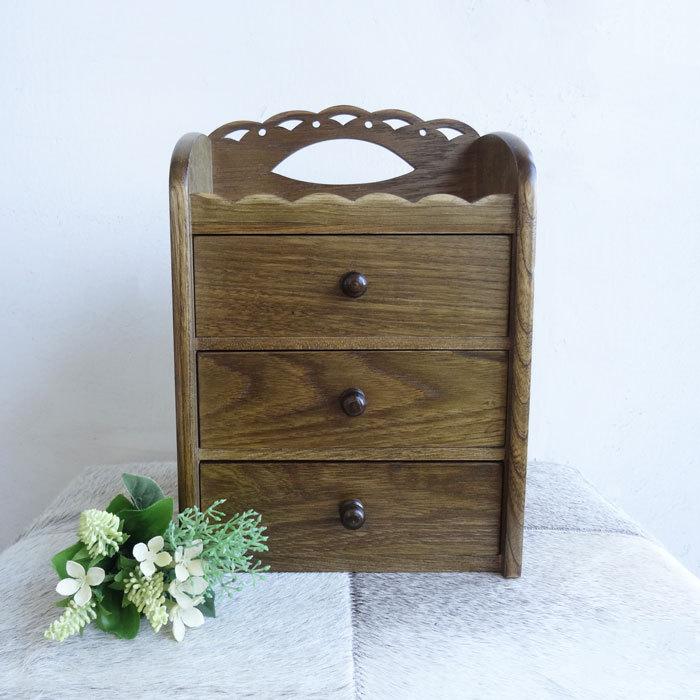 マルチチェスト コンパクト 卓上 チェスト 収納 木製 アンティーク