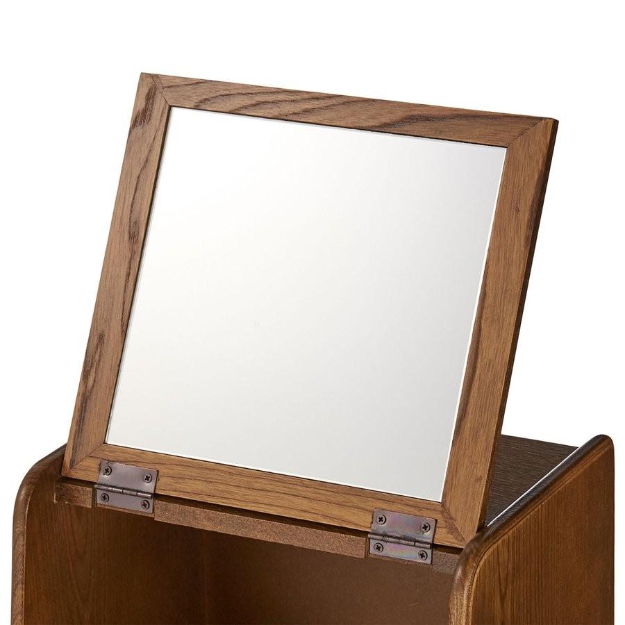 メイクボックス コスメティック 木製 鏡 ナチュラルウッド 縦型 コスメ