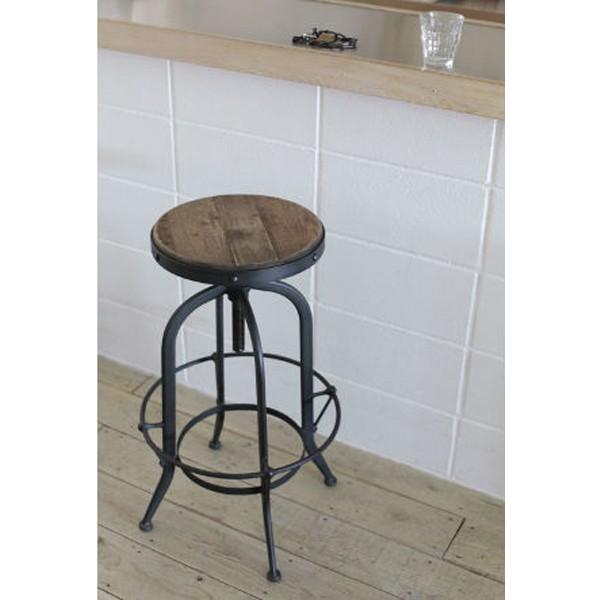 スツール 椅子 丸椅子 昇降式 高さ調節 木製 カウンターチェア