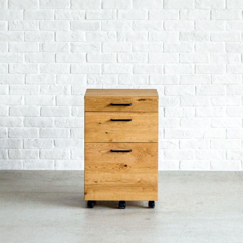 サイドワゴン デスクワゴン キャスター付き 木製 デスクサイドワゴン