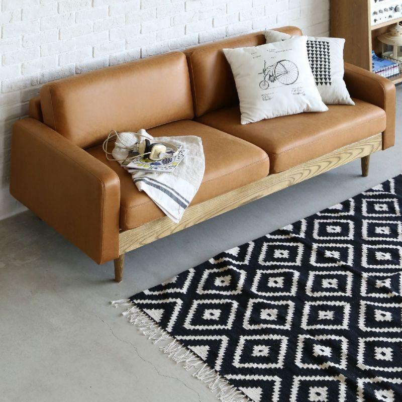 ソファー ソファ sofa 3人掛け 3P ファブリック レザー 木脚 ソファー ソファ sofa 3人掛け 3P ファブリック レザー 木脚