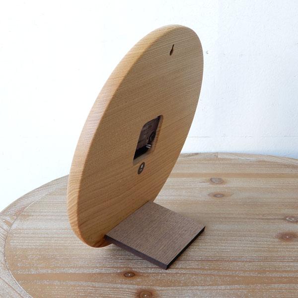 木の時計 スタンド付 栗無垢 φ30cm 掛け時計 置き時計 木製時計 栗