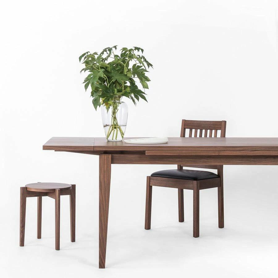 ダイニングテーブル 85幅 伸縮式テーブル オーク無垢 ウォールナット