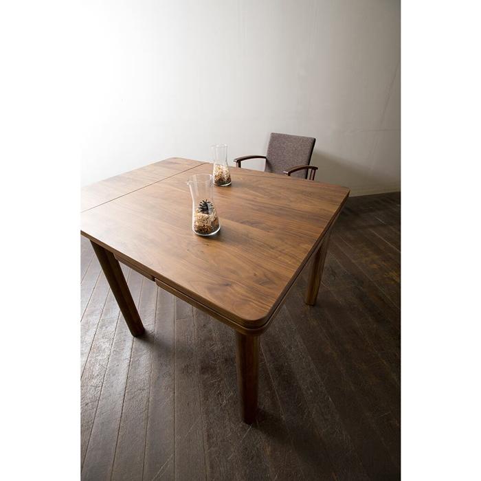 ダイニングテーブル 85幅 伸縮式テーブル オーク無垢 ウォールナット