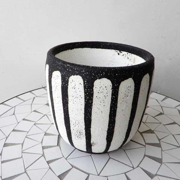 terracotta Pot stripe 懸崖4号鉢用 植木鉢 プランター 黒ポット