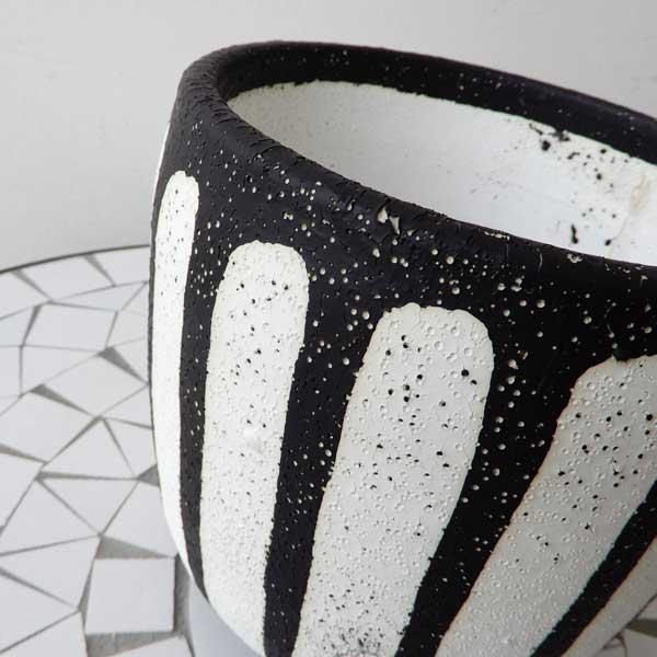 terracotta Pot stripe 懸崖4号鉢用 植木鉢 プランター 黒ポット