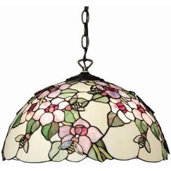 ステンドグラスランプ 大 明るい花柄