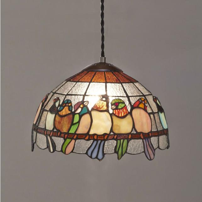 ステンドグラスランプ シェード おしゃれ ティファニー 鳥 バード bird