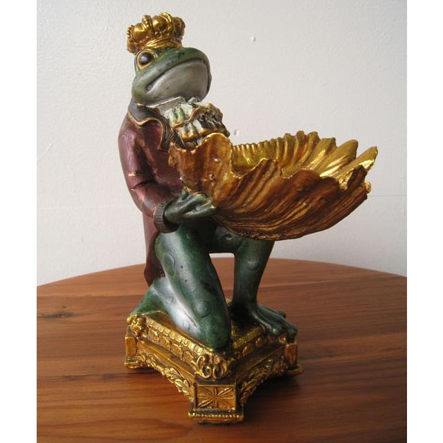 クラウンカエル かえる 蛙 カエル 王冠 オブジェ 小物入れ 置き物