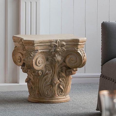 アクセントテーブル 宮殿柱デザイン Lサイズ 台座 テーブル サイド