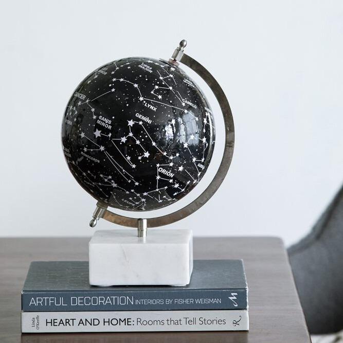 大理石ベースの天球儀 天球儀 地球儀 大理石 ブラック インテリア