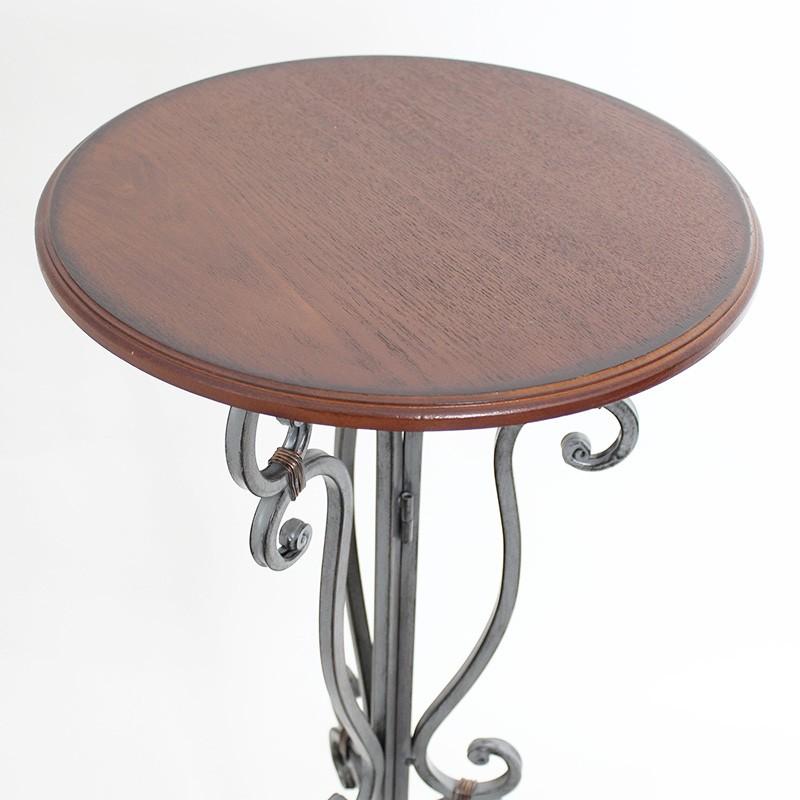 サイドテーブル 花台 アイアン 天然木 玄関 北欧 おしゃれ コンパクト