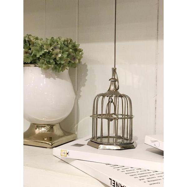 鳥かご ミニチュア オブジェ シルバー 吊り下げ 置き型 Birdcage