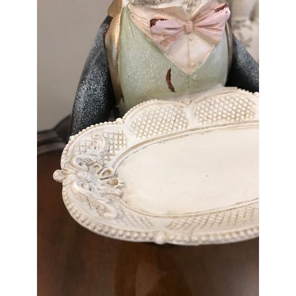 ふくろう 梟 フクロウ トレー 執事 紳士 小物入れ 置物 置き物 雑貨