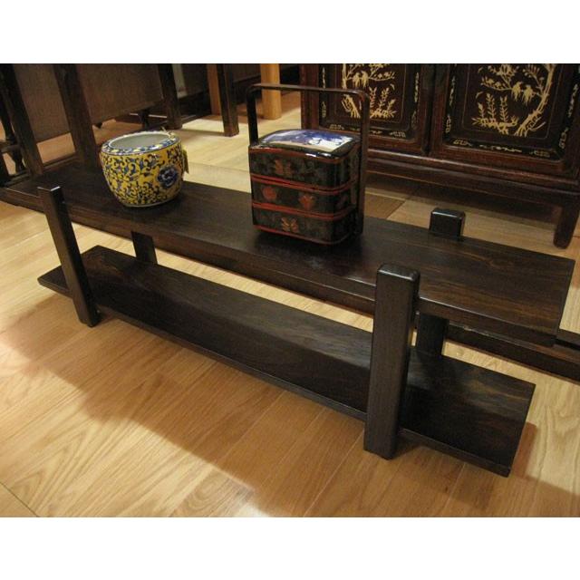 オープンシェルフ 2段 和モダン フリーラック 天然木 幅100 飾り棚 棚