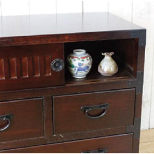 引戸付タンス 幅60 ミニタンス チェスト 小引き出し 収納