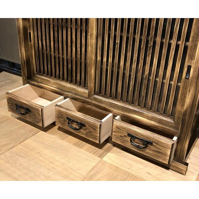 水屋箪笥 茶箪笥 食器棚 和家具 民芸調家具 アンティーク タモ 水屋箪笥 茶箪笥 食器棚 和家具 民芸調家具 アンティーク タモ