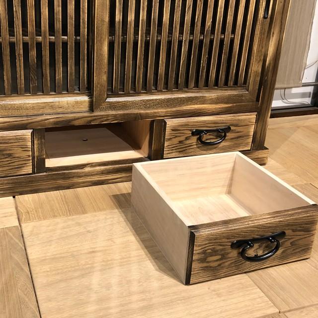 水屋箪笥 茶箪笥 食器棚 和家具 民芸調家具 アンティーク タモ 水屋箪笥 茶箪笥 食器棚 和家具 民芸調家具 アンティーク タモ