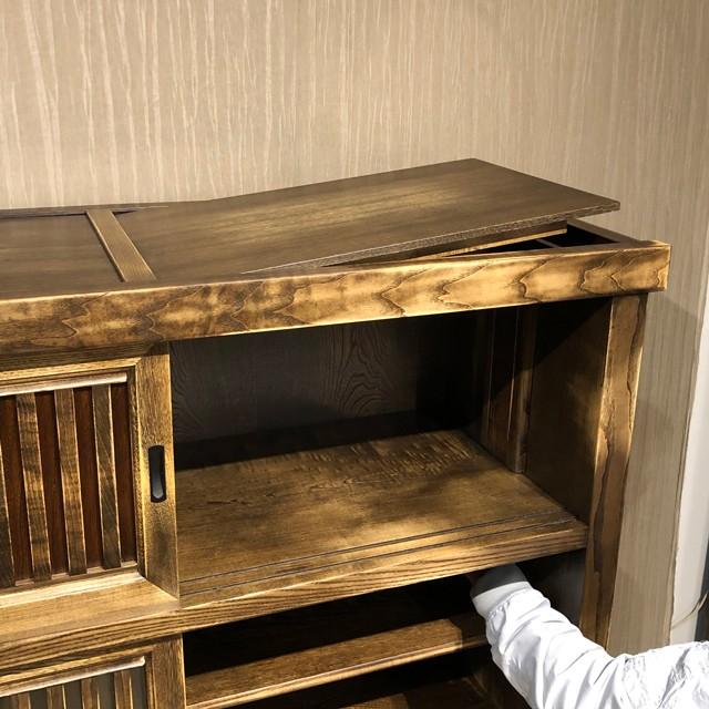 水屋箪笥 茶箪笥 食器棚 和家具 民芸調家具 アンティーク タモ 水屋箪笥 茶箪笥 食器棚 和家具 民芸調家具 アンティーク タモ
