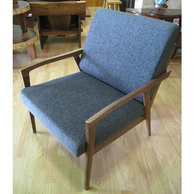 ソファ 1人掛け ウォールナット 無垢材 布張り ローソファ 幅65cm 