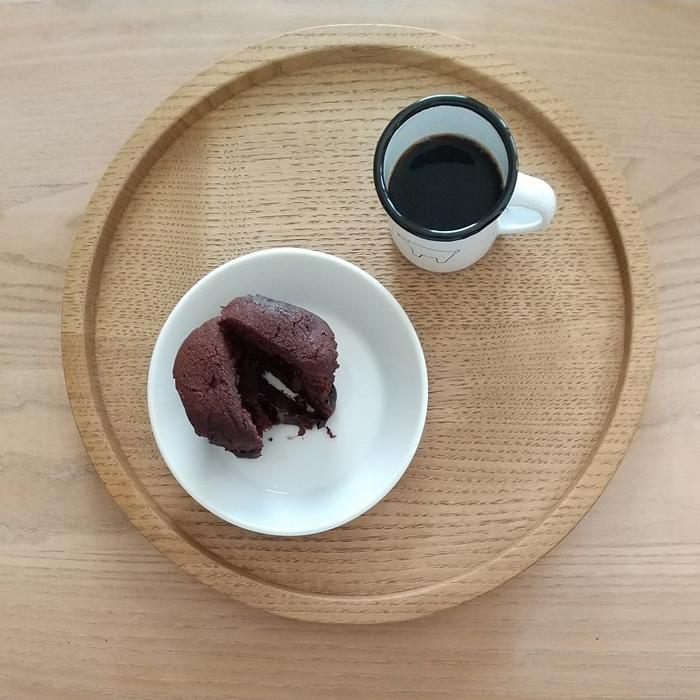 トレーR 栗の木 トレイ お膳 27×27 ナチュラル 丸いトレー ラウンド