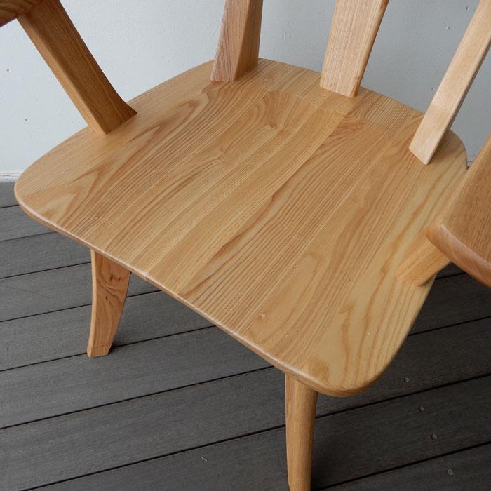 タモ無垢 回転アームチェア ナチュラル ダークブラウン ダイニング