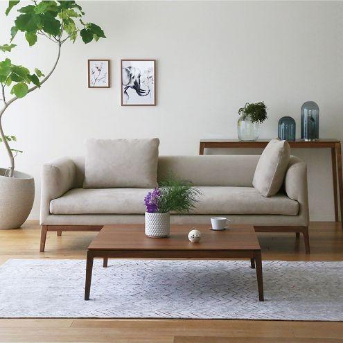 ソファー ソファ 2人掛け 2P sofa スエード 木脚 北欧 カバーリング