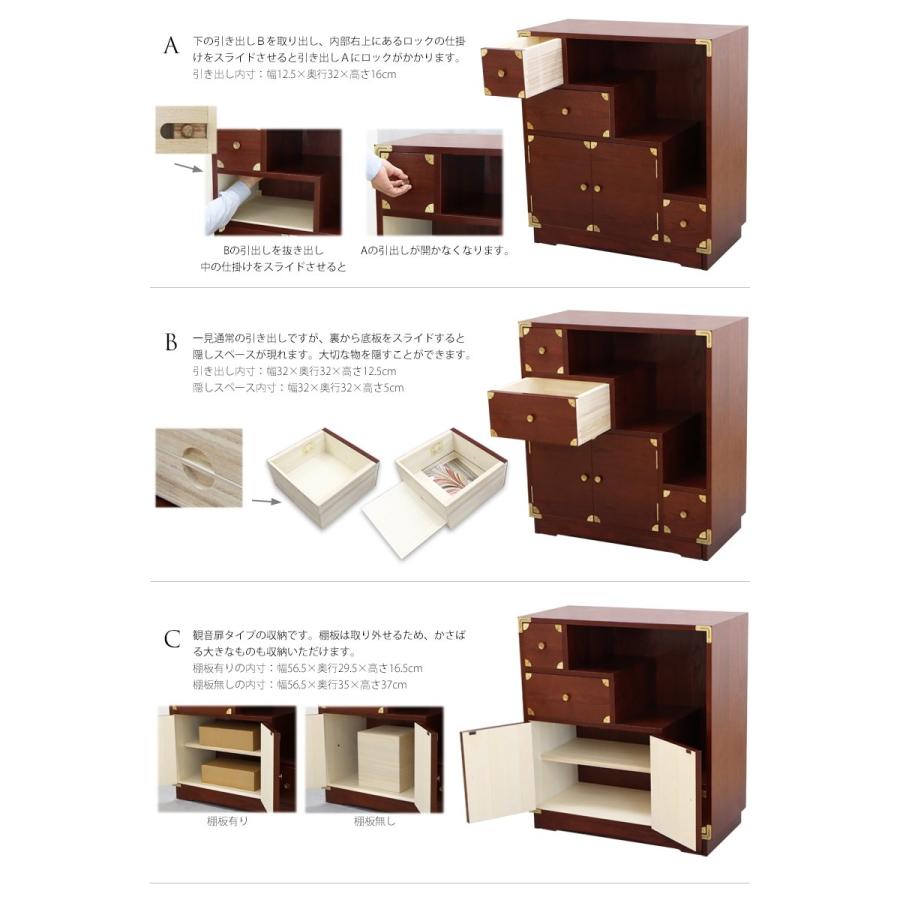 吉野民芸　30　階段箪笥　（右）欅材　和モダン　美品 開梱設置無料]【大川家具】≪受注生産≫吉野民芸 30階段タンス