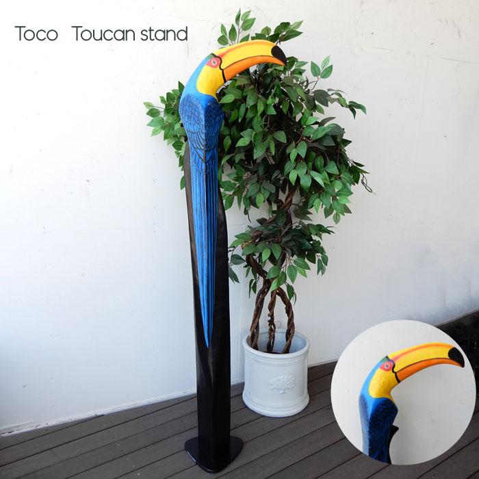 木彫りオニオオハシLブルー オニオオハシToco Toucanparrot トコ