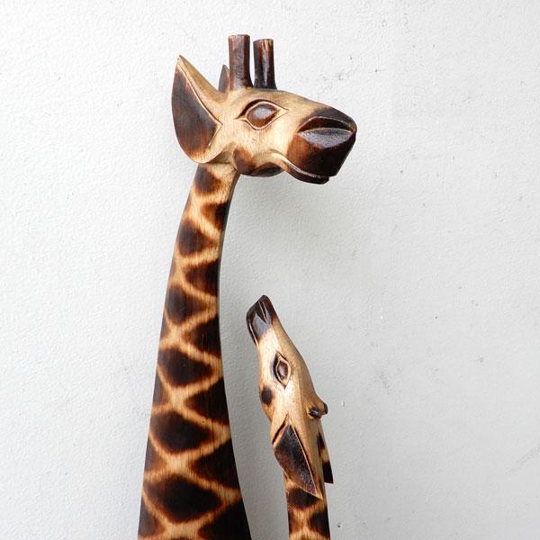 木彫りキリン ペア H150 キリン きりん 麒麟 親子 ジラフ giraffe