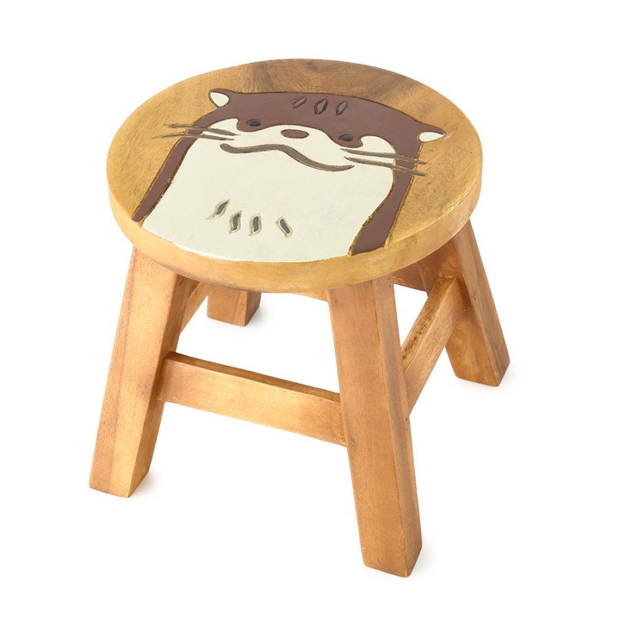 スツール キッズチェア かわうそ カワウソ 天然木 木製 子供用椅子