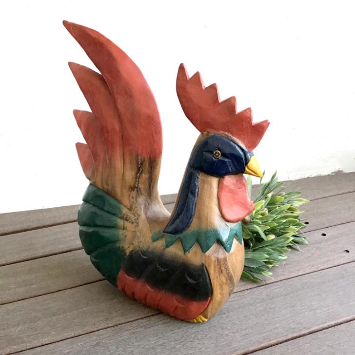 ニワトリ 木彫り 木製小物 置物 鶏 にわとり 鳥 酉 アカシア無垢 ニワトリ 木彫り 木製小物 置物 鶏 にわとり 鳥 酉 アカシア無垢