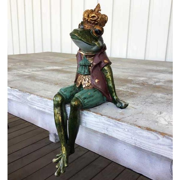 カエルの王様 フロッグ グッズ 置物 王冠 かえる 蛙｜wood-itsuki