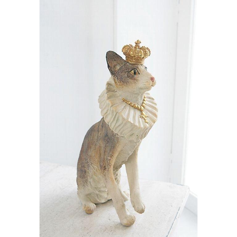 猫 ねこ ネコ 置物 猫雑貨 おしゃれ かわいい 女王様 王冠