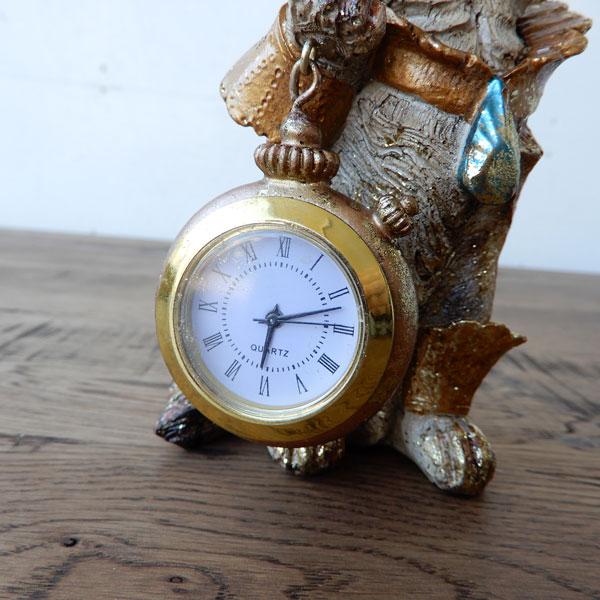 クラウンキャット・ウォッチ オブジェ 置物 時計 置時計 おしゃれ 猫